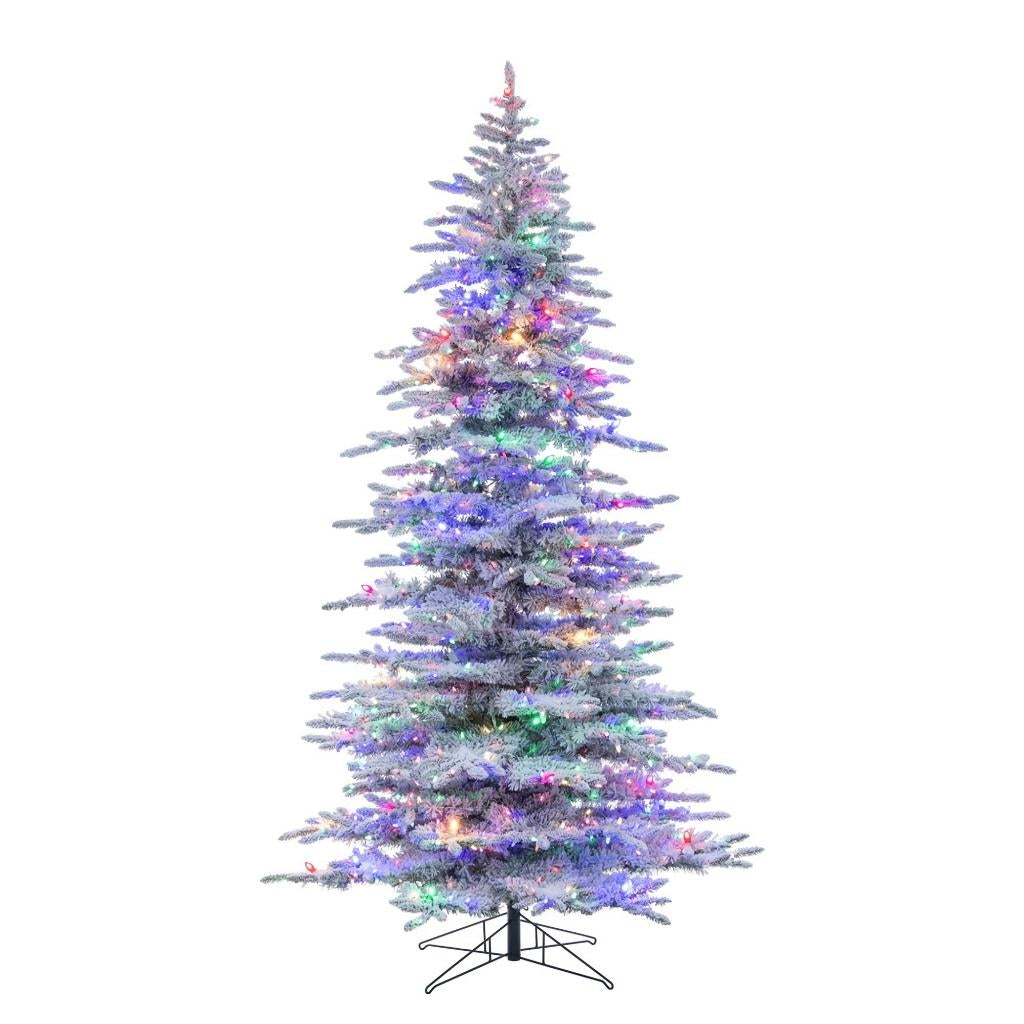 9' x 61" Flocked Winter Fir 1840 LED Light Pre-Lit Artificial Christmas Tree 1