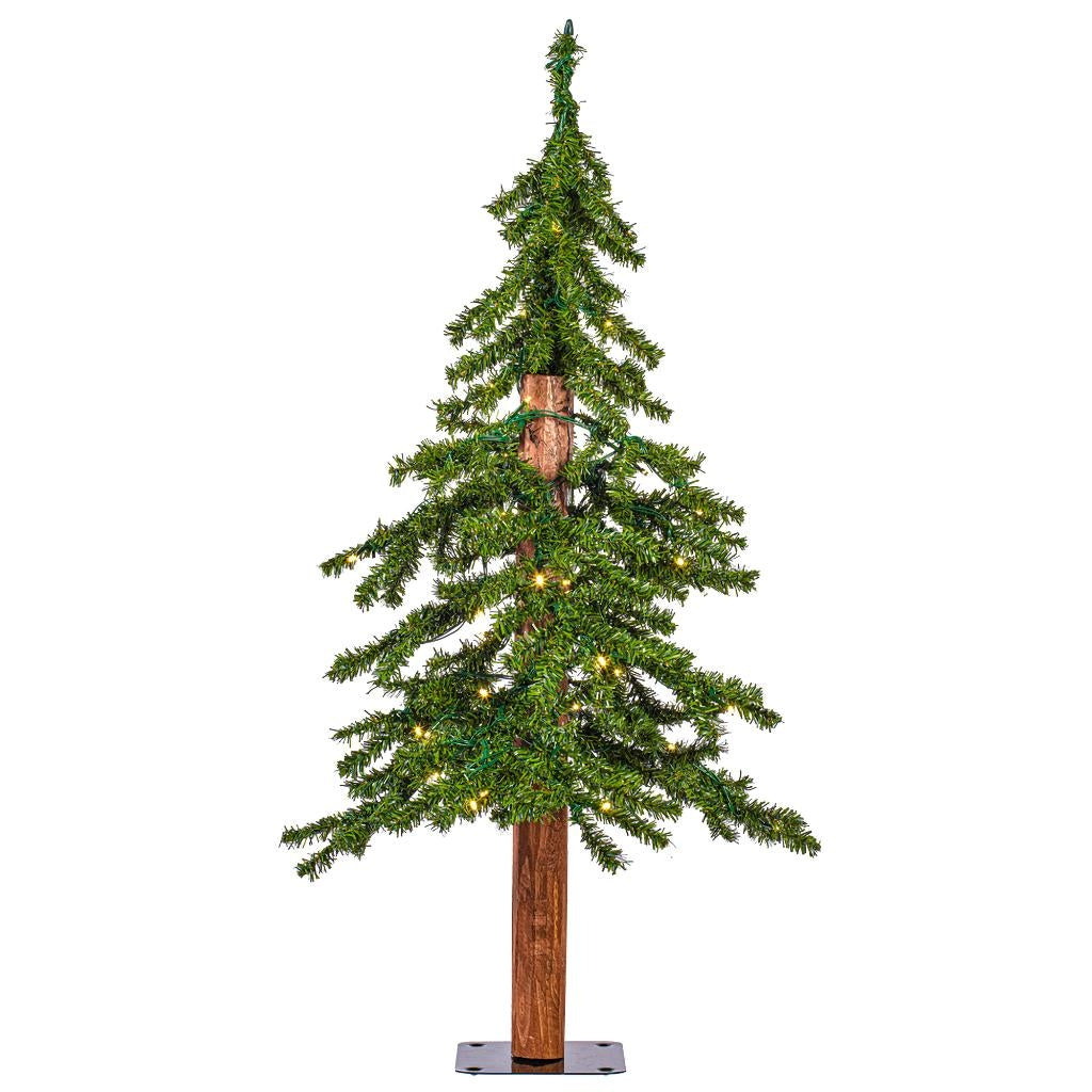 3' x 21" Natural Alpine 50 LED Light Pre-Lit Artificial Christmas Tree 1