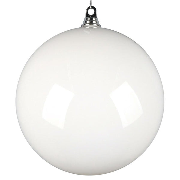 12" White Enamel High-Gloss Ball Ornament 1