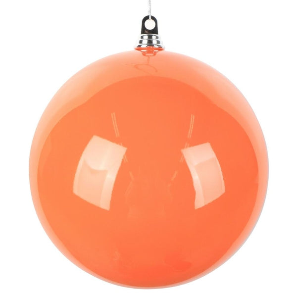 12" Orange Enamel High-Gloss Ball Ornament 1