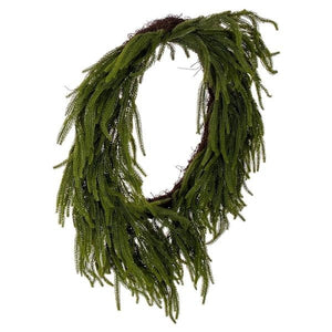 24" Green Norfolk Pine Artificial Wreath 3