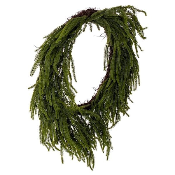 36" Green Norfolk Pine Artificial Wreath 2