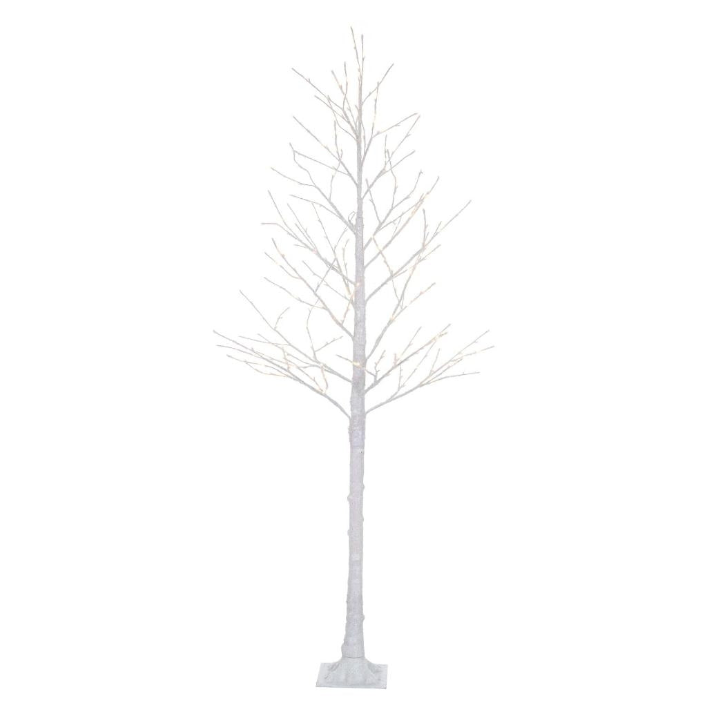 8'  White Icy 240 Light Outdoor LEW Lighted Twig Tree 1