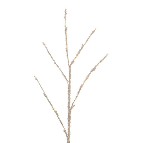 8'  Champagne Icy 240 Light Outdoor LEW Lighted Twig Tree 2