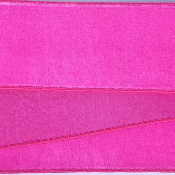 2.5" x 10yd Hot Pink Velvet Dupion Wired Ribbon 1