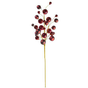 30" Crimson Red Matte/Shiny Ball Ornament Spray 1