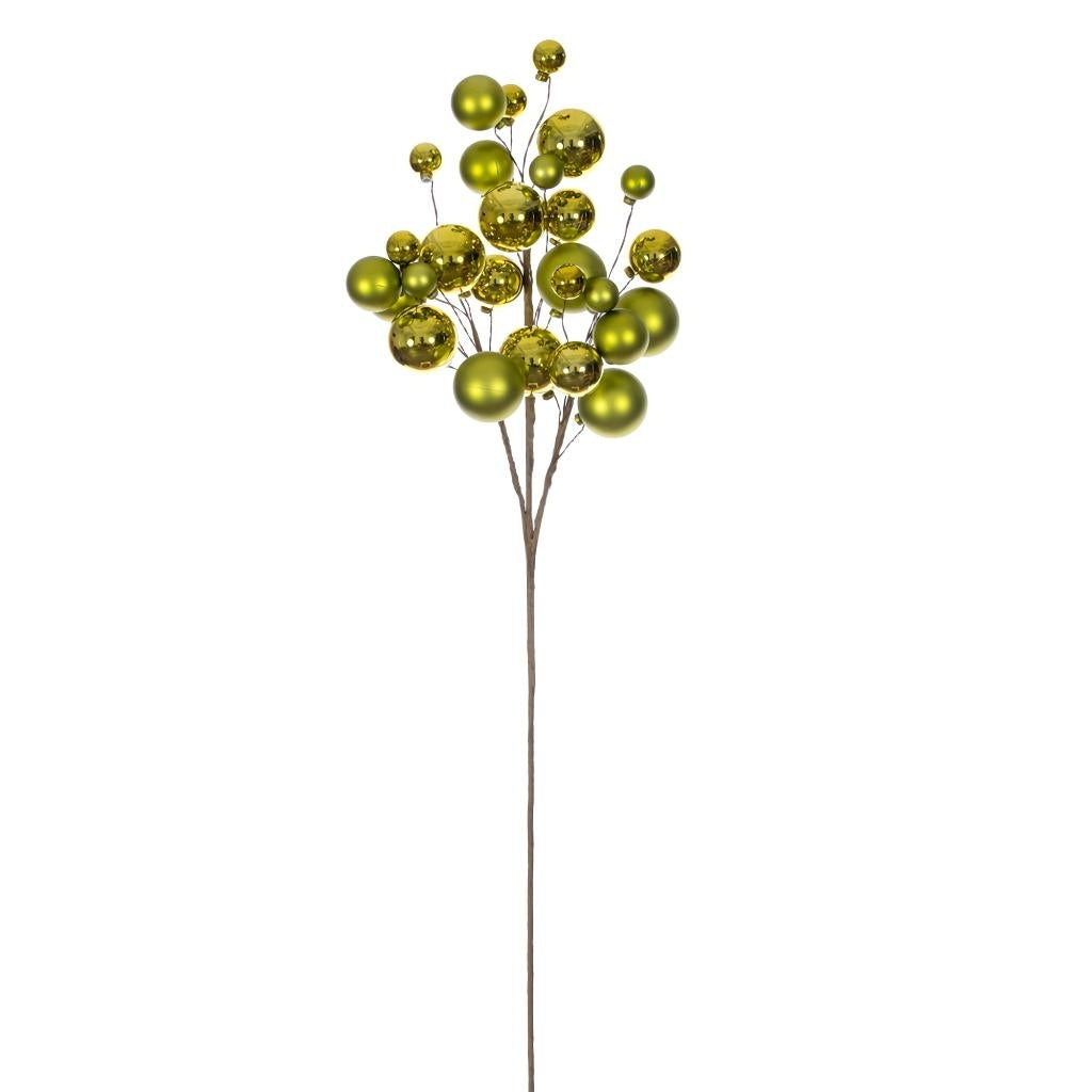 30" Lime Matte/Shiny Ball Ornament Spray 1