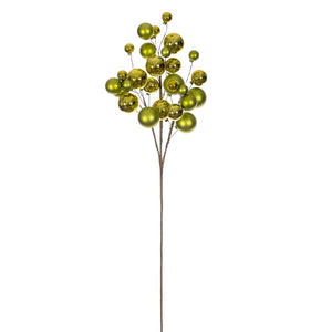 30" Lime Matte/Shiny Ball Ornament Spray 1