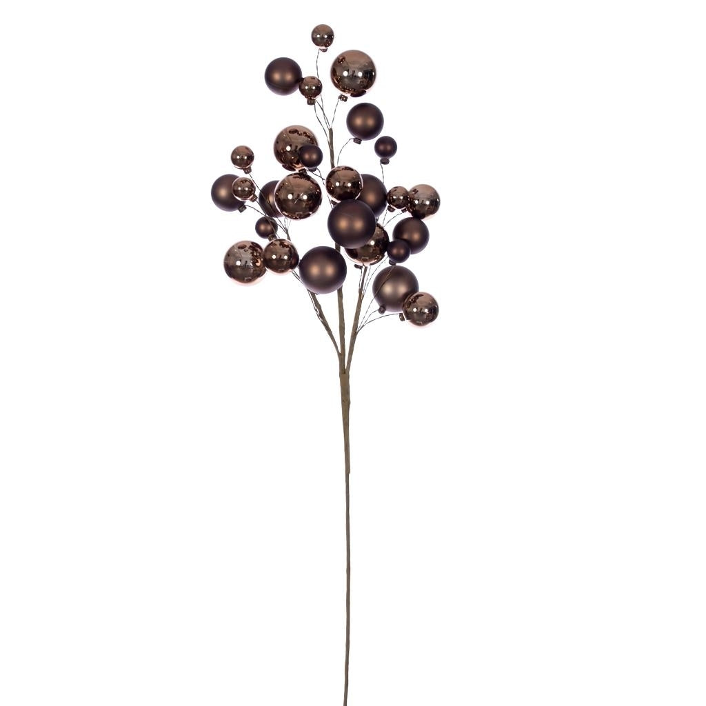 30" Mocha Matte/Shiny Ball Ornament Spray 1