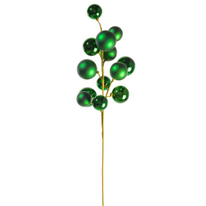 30" Green Matte/Shiny Ball Ornament Spray 1