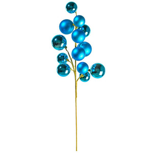 30" Turquoise Matte/Shiny Ball Ornament Spray 1