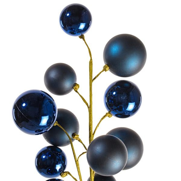 30" Midnight Blue Matte/Shiny Ball Ornament Spray 2