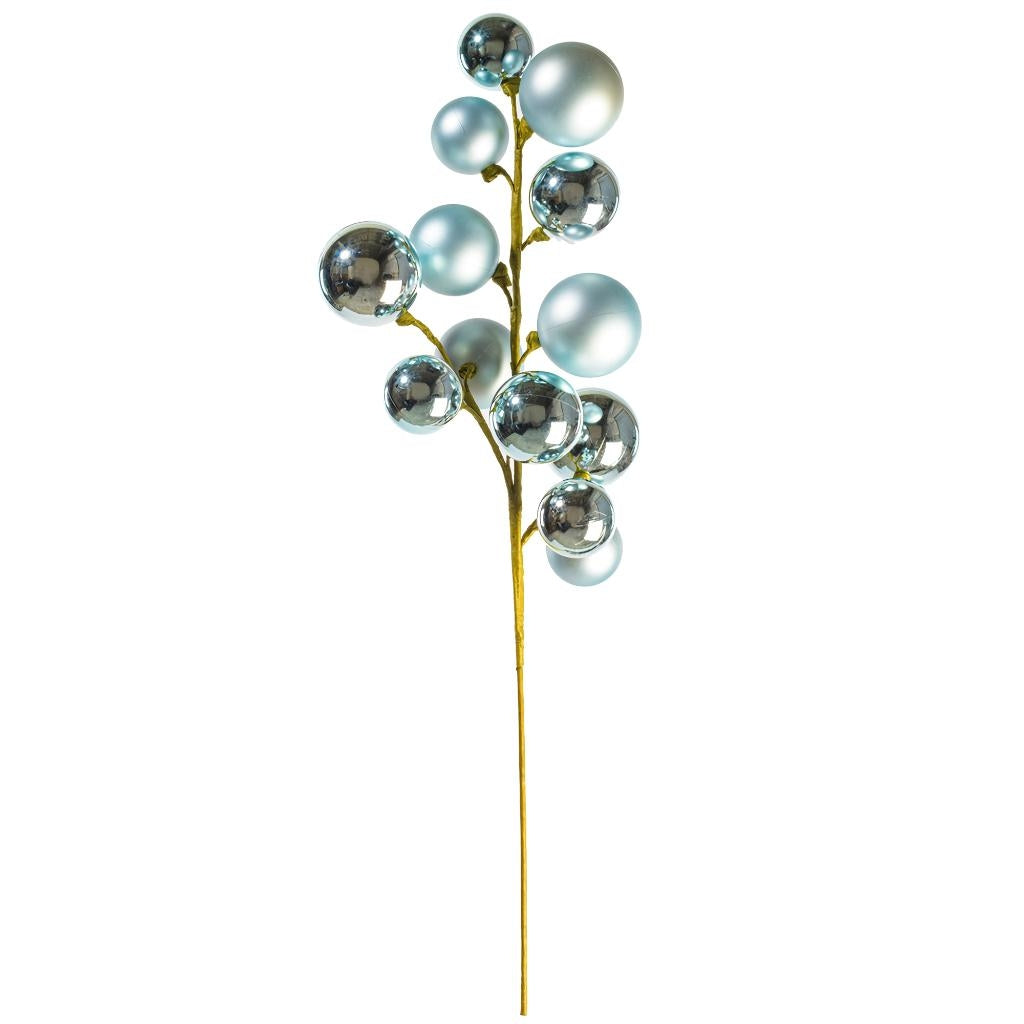 30" Baby Blue Matte/Shiny Ball Ornament Spray 1