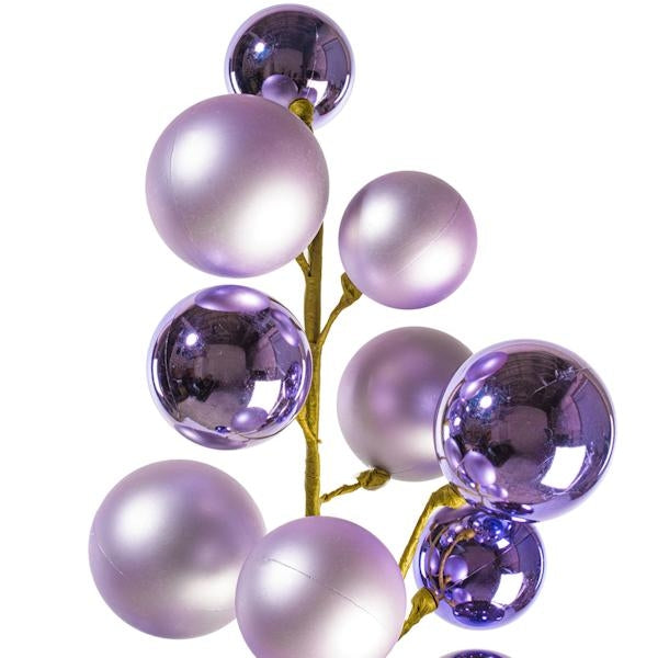 30" Lavender Matte/Shiny Ball Ornament Spray 2