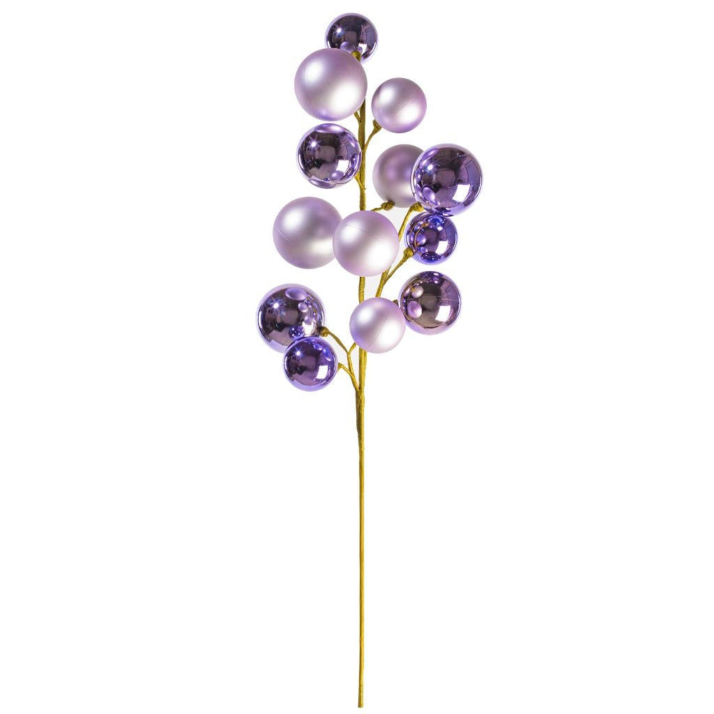 30" Lavender Matte/Shiny Ball Ornament Spray 1