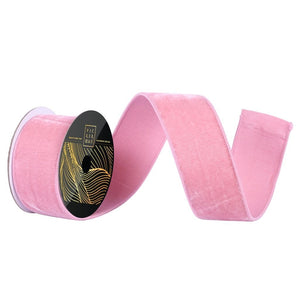 2.5" x 10yd Mauve Velvet Dupion Wired Ribbon 1