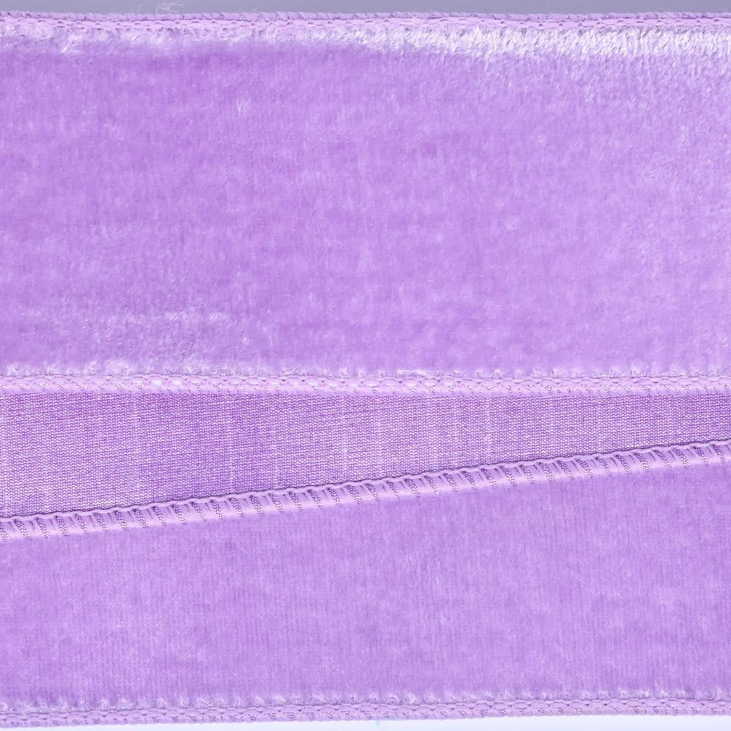 2.5" x 10yd Lavender Velvet Dupion Wired Ribbon 1
