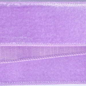 2.5" x 10yd Lavender Velvet Dupion Wired Ribbon 1