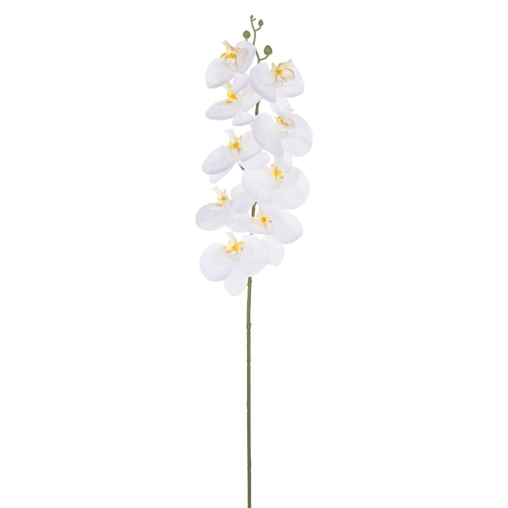 35" White Artificial Orchid Stem (3 Pack) 1