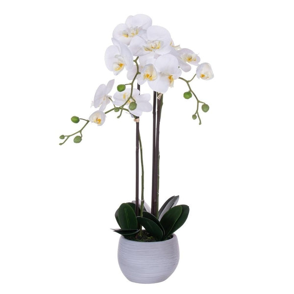 26" White Orchid Artificial Floral Arrangement 1