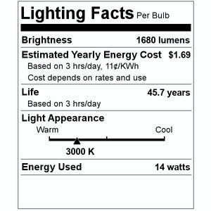 14 watt 100/277 volt Medium Screw Base 3000K Natural White Non-Dimmable LED 2
