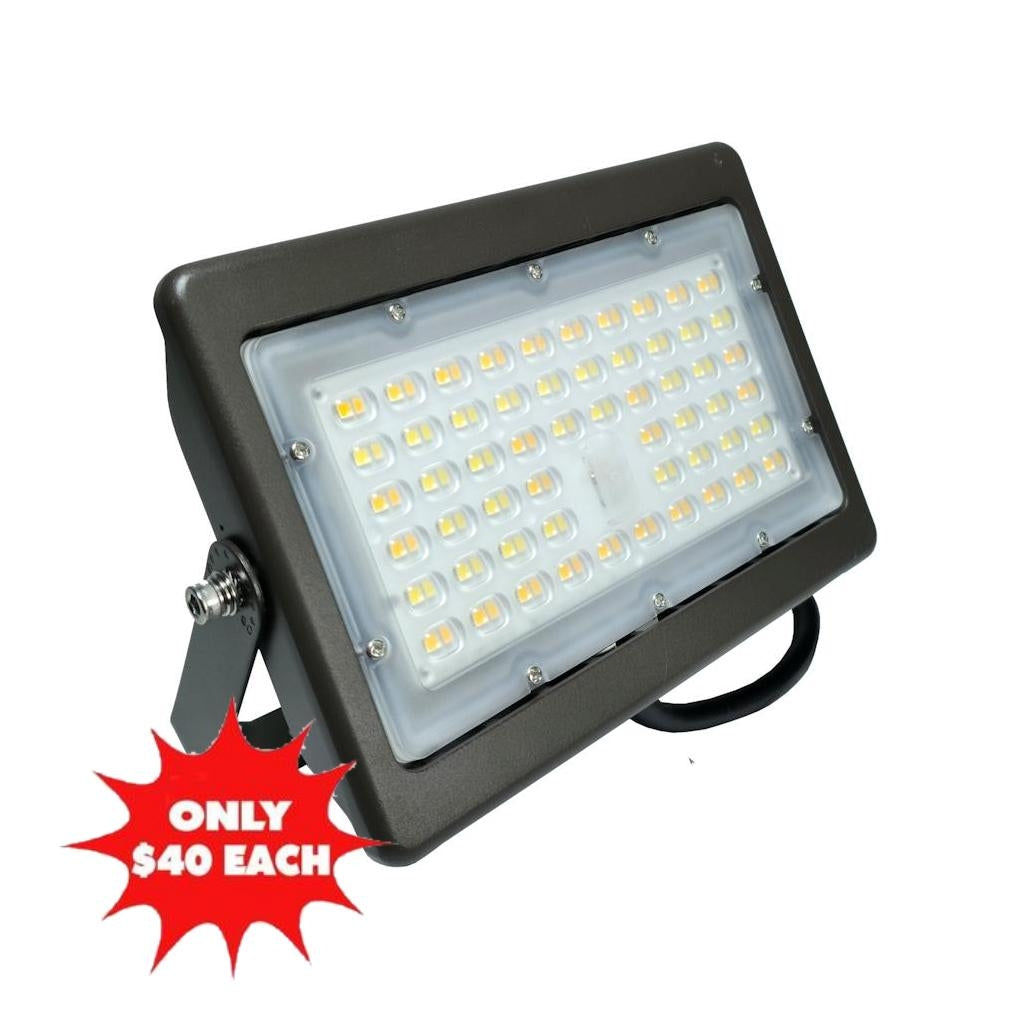 35/40/45/50 watt 120/277 volt 3000K/4000K/5000K CCT Selectable Bronze  Dimmable  LED Flood Light 1