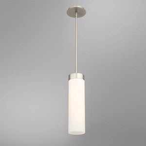 1 Light Satin Nickel White Glass Shade LED Mini Pendant Light Fixture 3