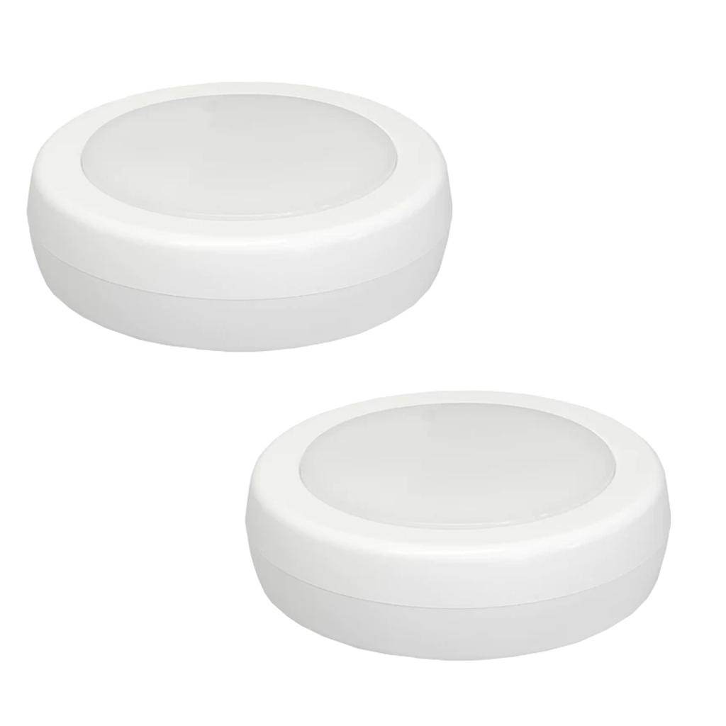 1.2 watt 4.5 volt Adjustable CCT Selectable LED Puck Light (2 Pack) 1