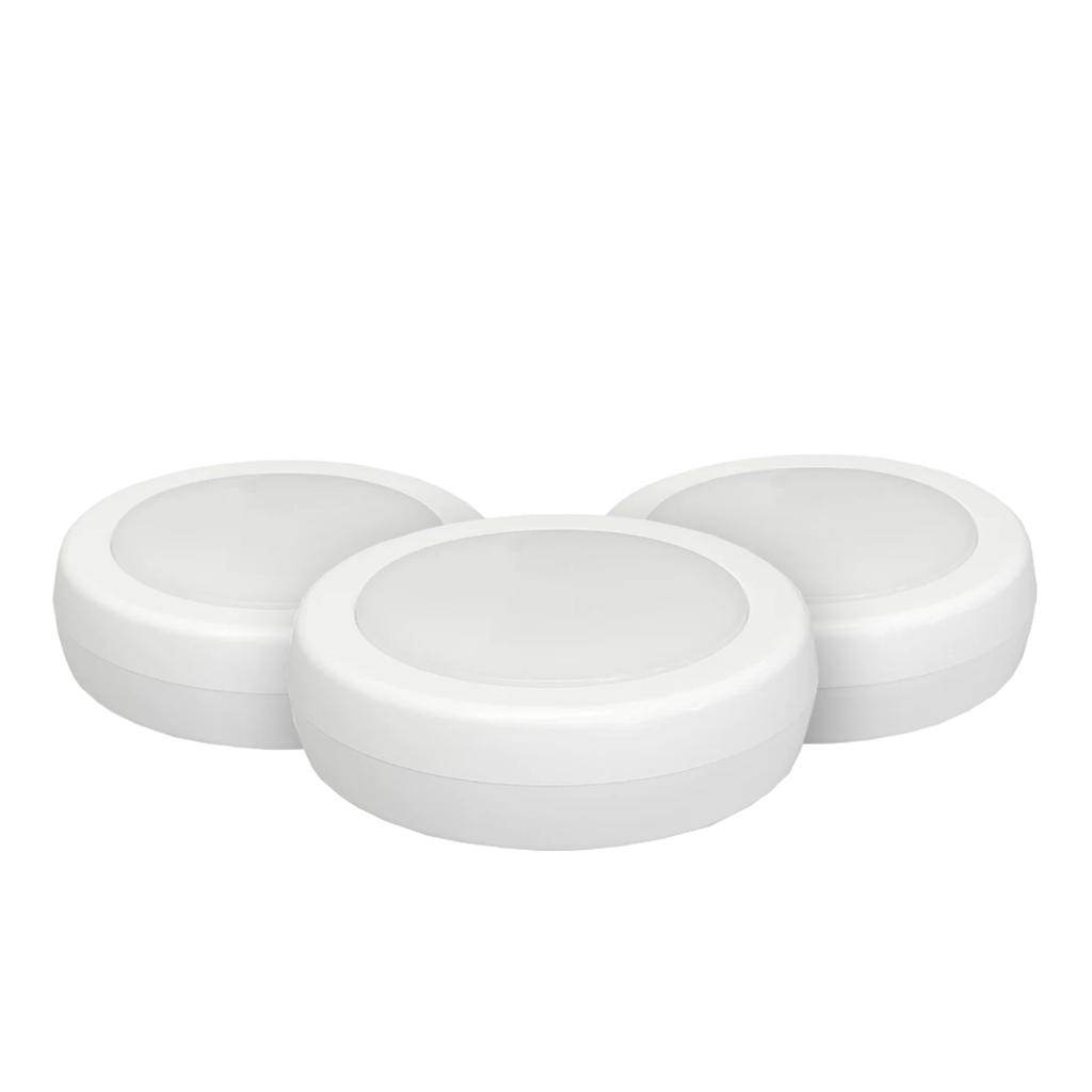 1.2 watt 4.5 volt Adjustable CCT Selectable LED Puck Light (3 Pack) 1