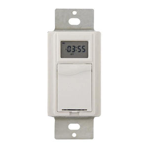 Indoor Wire-In Weekly Wall Switch White Digital Timer 1