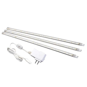 4 watt 12 volt 3000K Natural White Ultra Thin LED Strip Light Starter Kit (3 Pack) 1
