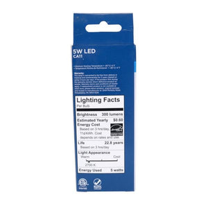 5 watt 120 volt CA11 Medium Screw Base 2700K Warm White Clear Disc Filament Dimmable LED 5