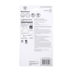 7 watt 120 volt CA13 Candelabra Screw Base 2700K Clear Disc Filament Dimmable LED 5