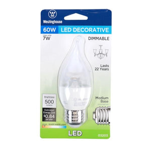 7 watt 120 volt CA13 Medium (E26) Base 2700K Warm White Clear Disc Filament Dimmable LED 4