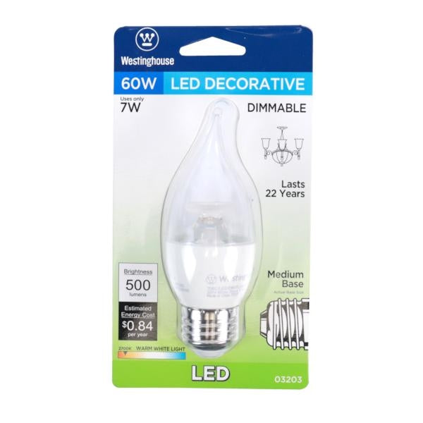 7 watt 120 volt CA13 Medium (E26) Base 2700K Warm White Clear Disc Filament Dimmable LED 4