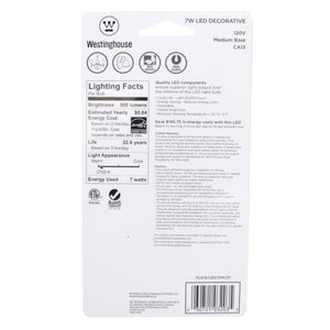 7 watt 120 volt CA13 Medium (E26) Base 2700K Warm White Clear Disc Filament Dimmable LED 5