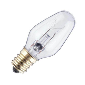 7 watt 120 volt C7 Candelabra Screw Base Clear 1