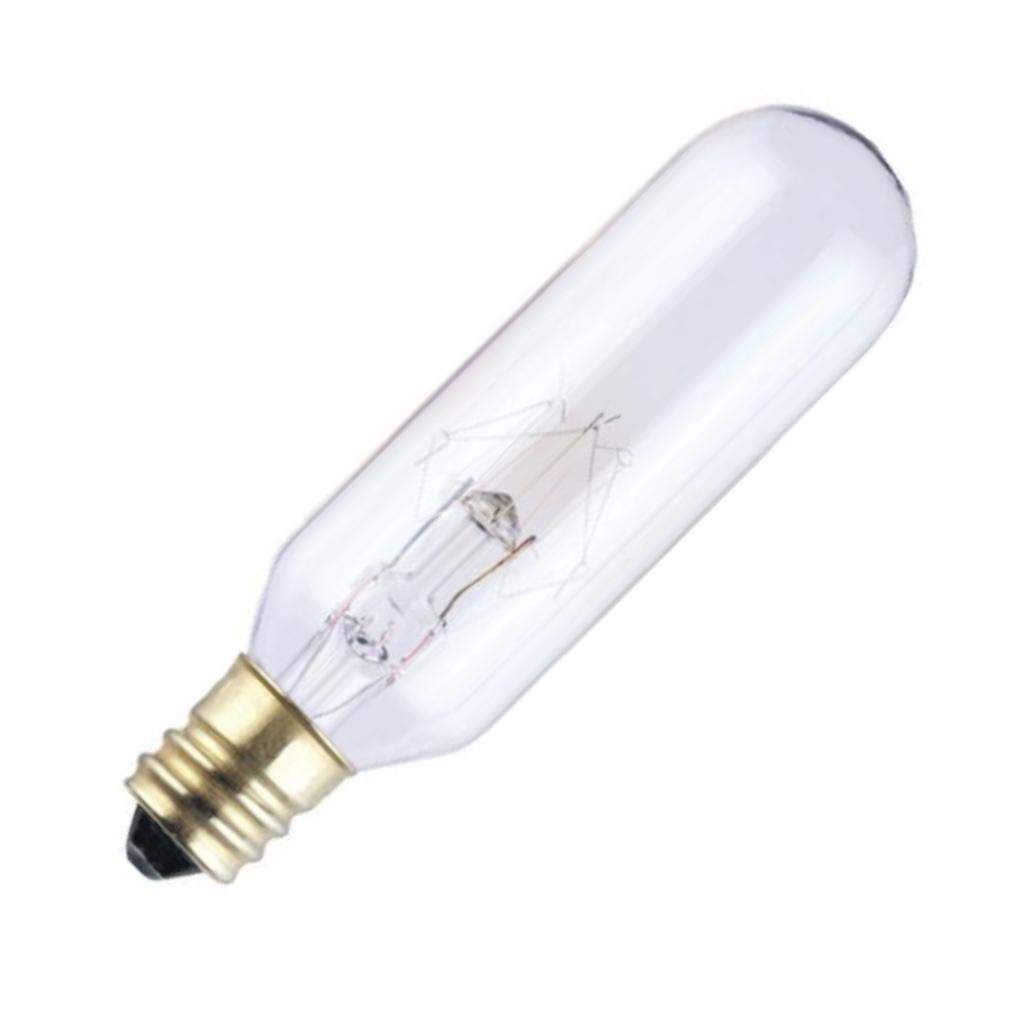 15 watt 145 volt T6 Candelabra Screw Base Clear Bulb 1