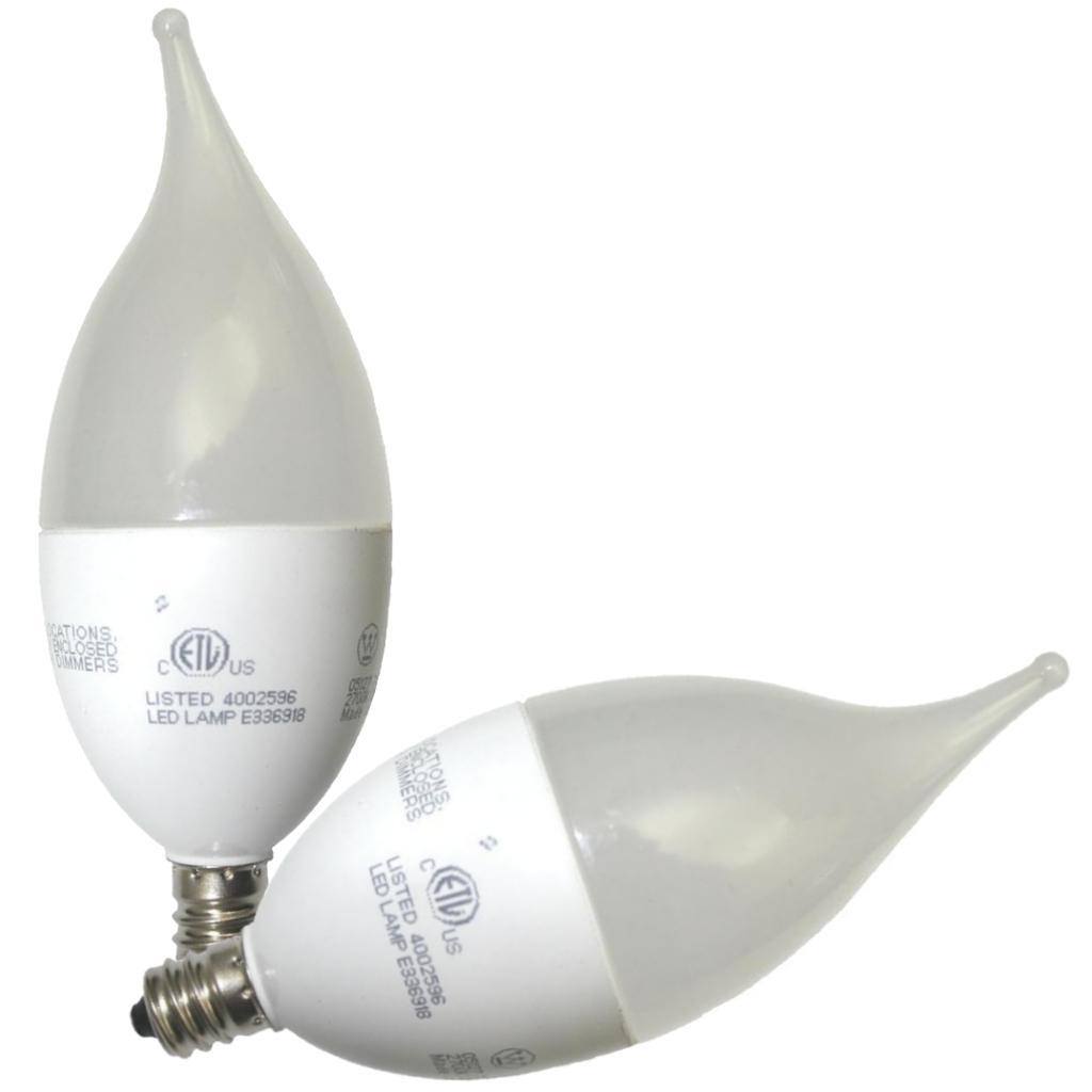 7 watt 120 volt C13 Candelabra Screw Base 2700K Warm White LED (2 pack) 1