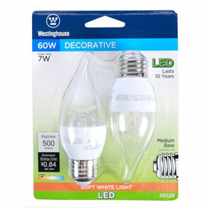 7 watt 120 volt C13 Medium Screw Base 2700K Warm White Clear Disc Filament LED (2 pack) 4