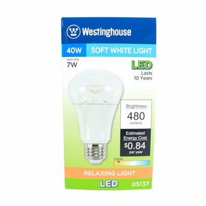 7 watt 120 volt A19 Medium Screw Base 2700K Warm White Clear Disc Filament LED 4