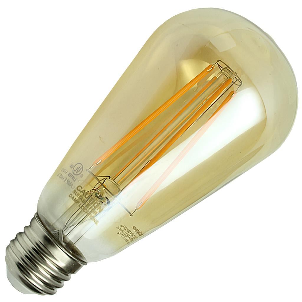 2.5 watt 120 volt ST20 Medium Screw Base Nostalgic 2200K Warm White Amber Dimmable LED Filament 1