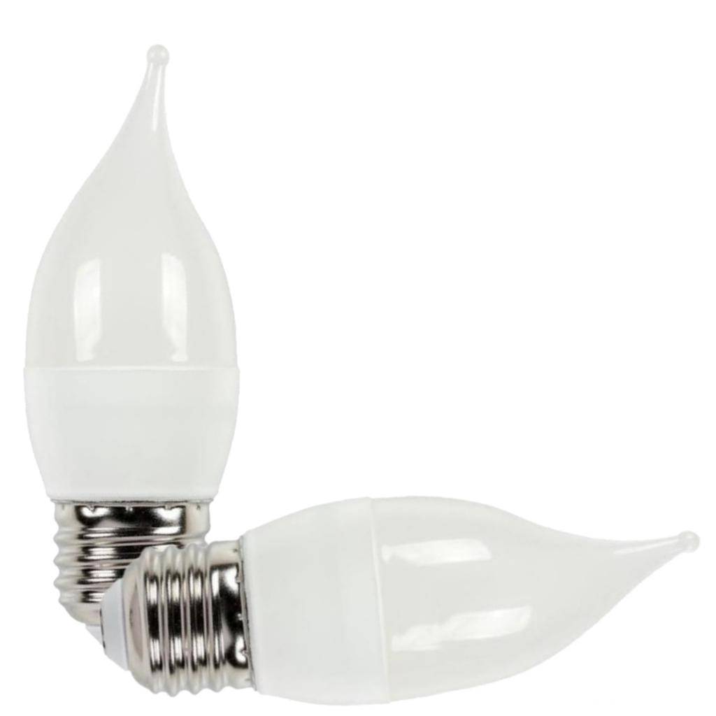 5 watt 120 volt C11 Medium Screw Base 2700K Warm White Clear Disc Filament Dimmable LED (2 pack) 1