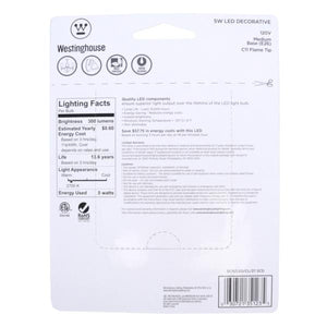 5 watt 120 volt C11 Medium Screw Base 2700K Warm White Clear Disc Filament LED (2 Pack) 5