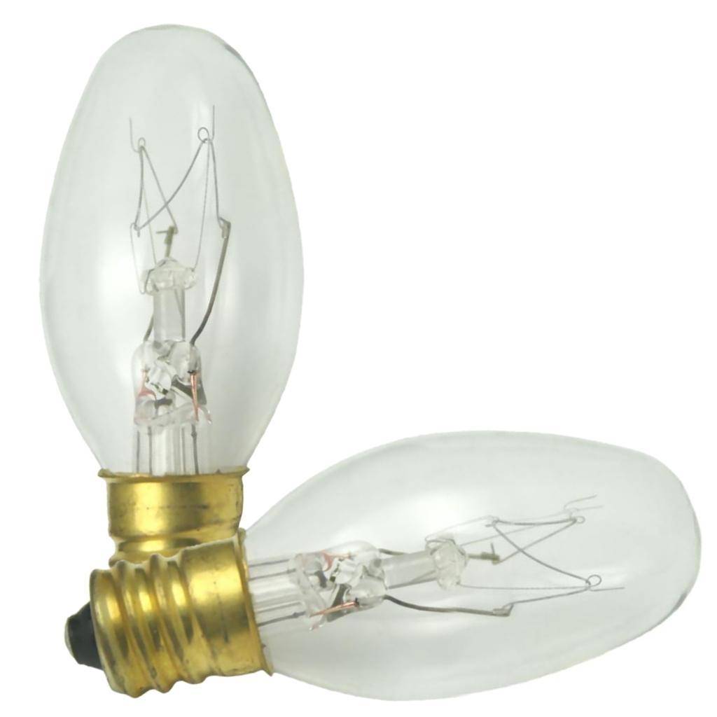 15 watt 120 volt C7 Candelabra Screw Base Clear (2 pack) 1