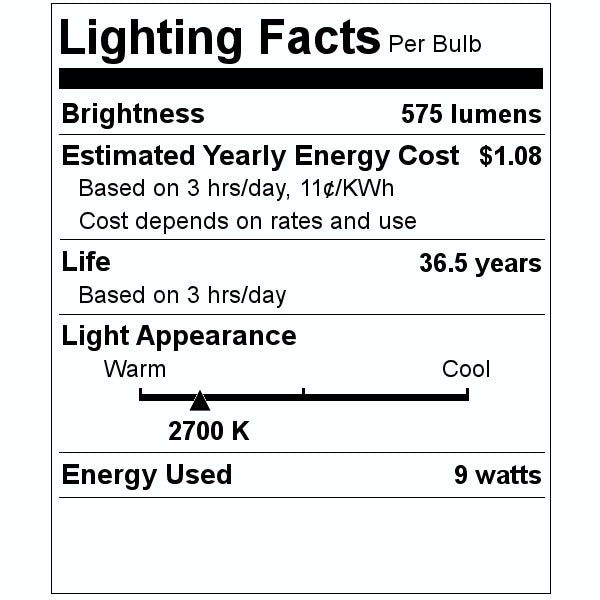6" 9 watt 120 volt Medium Screw Base 2700K Dimmable LED Retrofit Kit 2