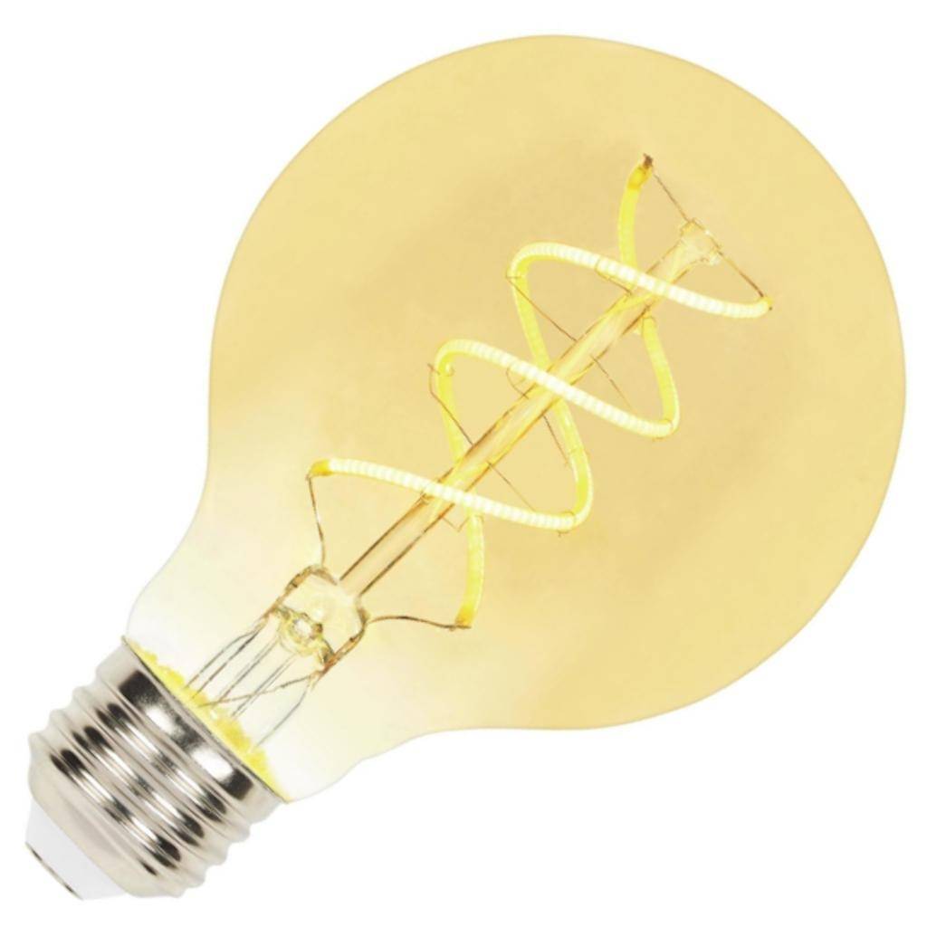 5 watt 120 volt G25 Medium Screw Base 2000K Amber Dimmable LED 1