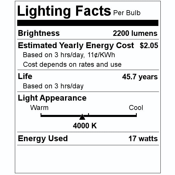 17 watt 120/277 volt 48" T8 Medium Bi-Pin Base 4000K Cool White Non-Dimmable LED 2