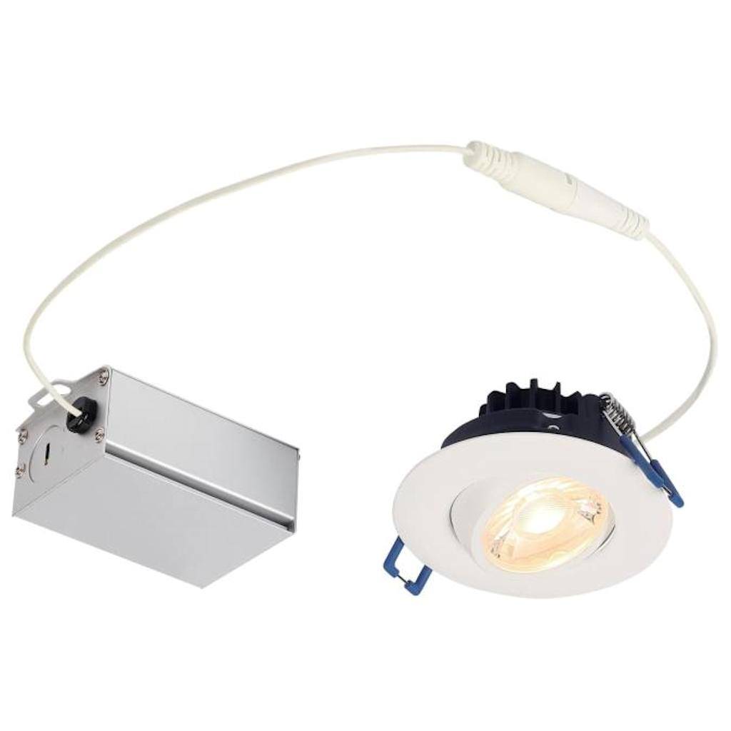 3" 7 watt 120 volt 2700K Warm White Dimmable LED Slim Round Gimbal Recessed Downlight with External Driver 1