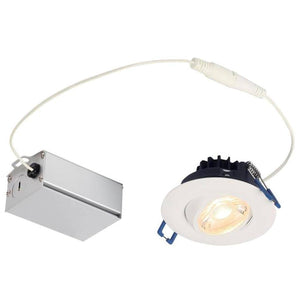 3" 7 watt 120 volt 2700K Warm White Dimmable LED Slim Round Gimbal Recessed Downlight with External Driver 1